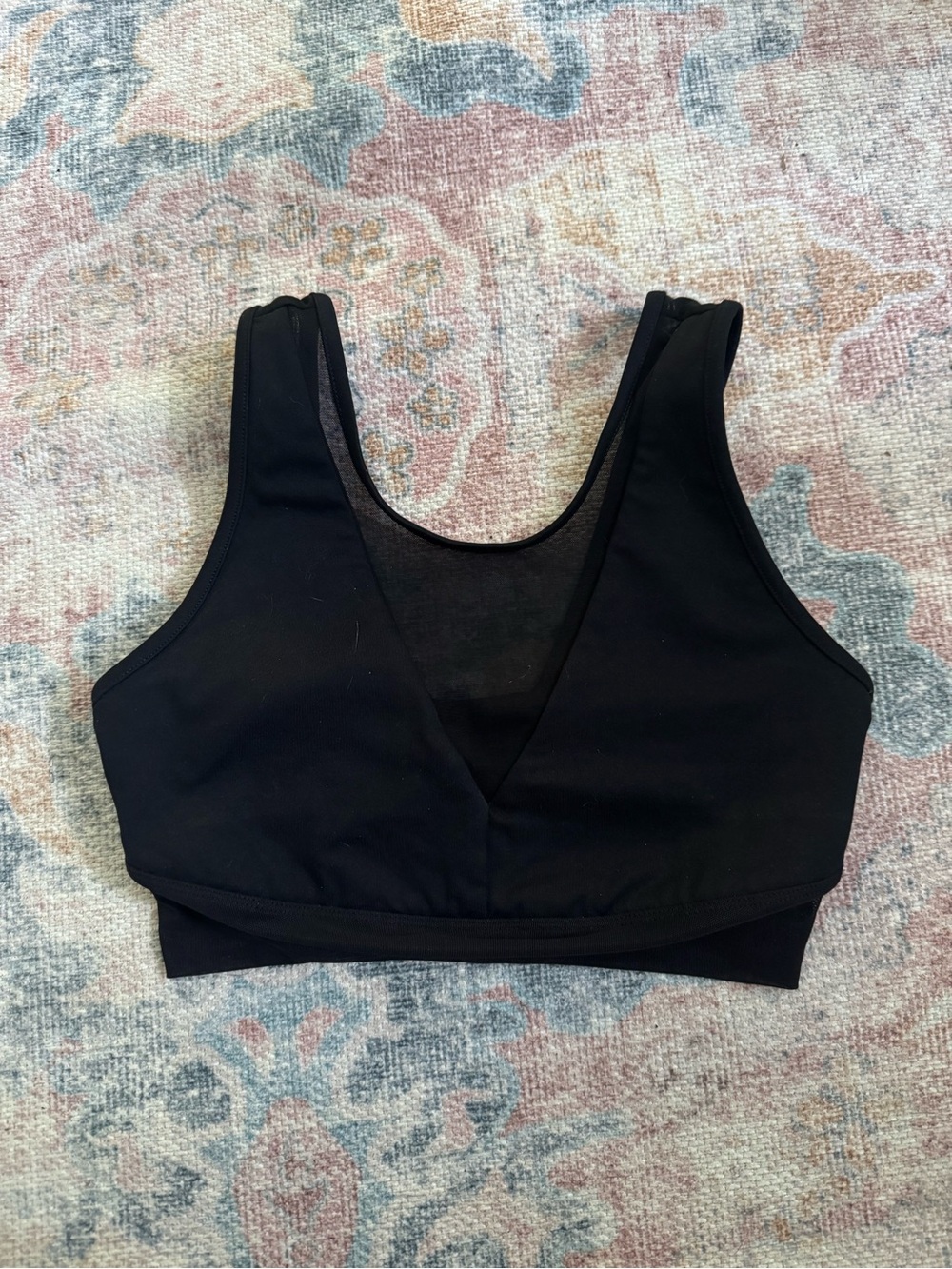 Women’s Black Seamless V-Neck mesh athleisure and Lounge Bralette